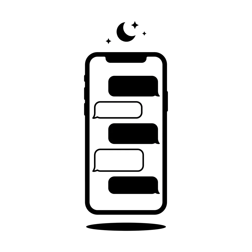 Ilustración de un teléfono con una conversación con un cliente atendida por un agente